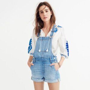 Madewell Adirondack Short Overalls in Saskia Wash XS